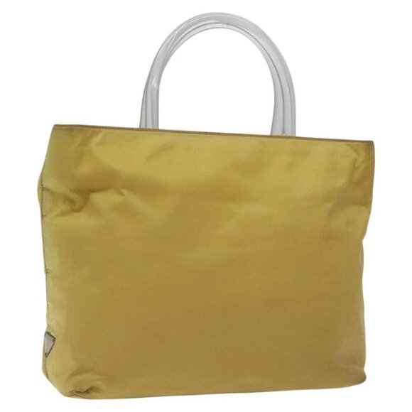 PRADA Hand Bag Nylon Yellow Silver Auth 128229 - Picture 1 of 14